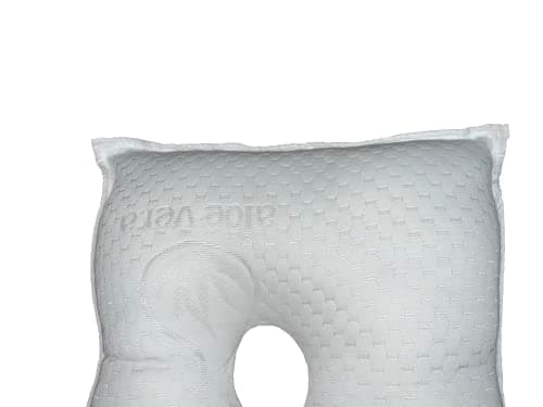 Gar Medical Coussin anti-escarres carré avec trou, oreiller pour oreille, oreiller cervical médical spécifique pour le traitement de la chondrodermatite. Tissu à l'aloe vera.