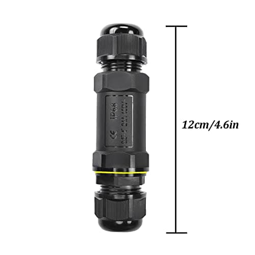YAODHAOD IP68 Connecteur de câble électrique étanche pour extérieur 2 voies 5 broches pour gamme de fils de Ø5 à 10 mm (AC 450 V, 24 A) Boîtes de cordon externes (forme en I - 5 broches)