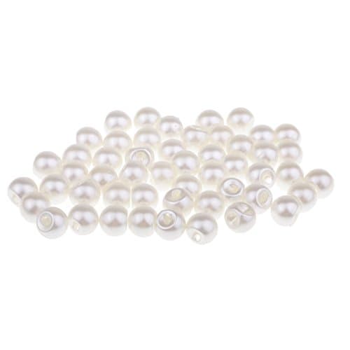 Dailymall Lot de 50 boutons en perles blanches pour robes de mariée 10 mm, 12 mm, 12 mm, 10 mm, 12 mm