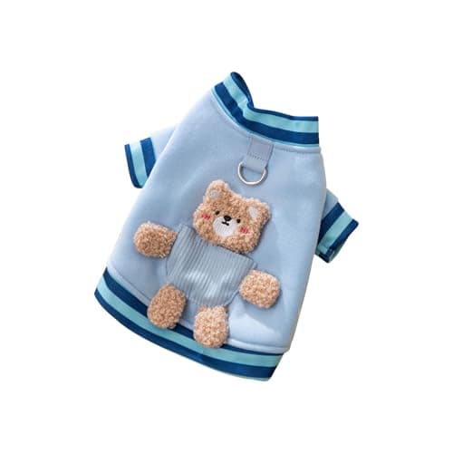 Galatée Pull pour Chien, Vêtements pour Chien avec Anneau en D, Manteau De Veste De Pull Chaud d'hiver pour Chien, Pull pour Petit Chien, Sweat-Shirt Doux pour Petits Chiens Et Chats(M, Bleu)