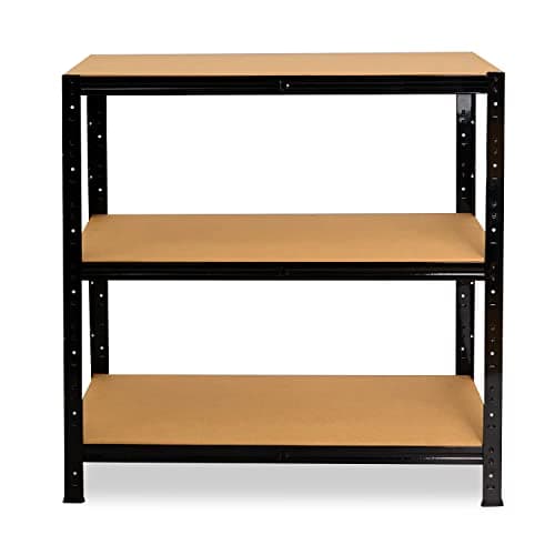 shelfplaza® 90x60x45cm Black Étagère Charge Lourde/Meuble Etagere Noir Metal avec 3 Niveaux/capacité Charge 175kg / Meuble Etagere Metal Noir comme étagère Rangement ou étagère Garage