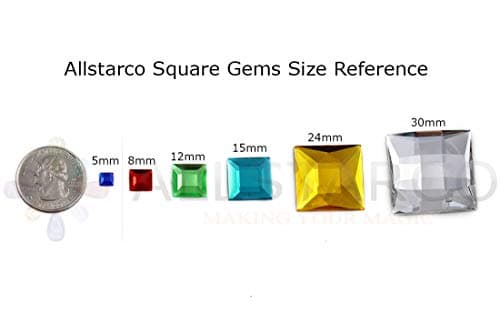 5mm Flat Back Square Acrylic Rhinestones Tiny Face Gems Body Jewels Card Making Embelishments - 100 Pieces (Red Ruby A05)