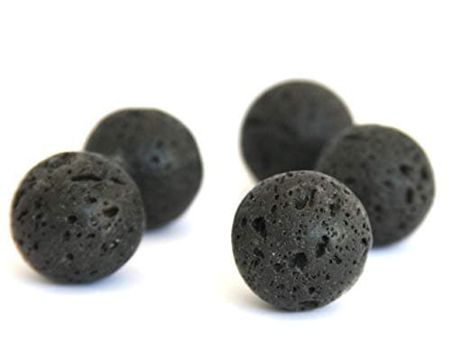 Pierre précieuse de lave Perlin 14/12/10/8/6/4 mm ronde, perles de lave, noires, pierre naturelle, pierre, pierre semi-précieuse pour bijoux, chaîne, bracelet, Pierre, Noir , 4mm 90stk 1 Strang