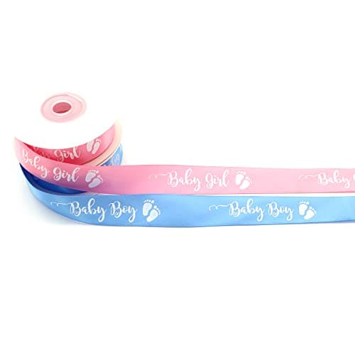 OMISS - Ruban BABY GIRL en satin pour décoration - Largeur 19 mm - Idéal pour naissance, baby shower et anniversaire