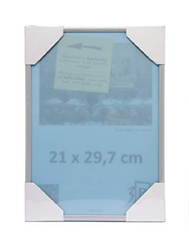 3-B Cadre de l'image ALU FOTO 21x29,7 cm (A4) - argent mat - cadre photo en aluminium, mural et de table, avec verre acrylique