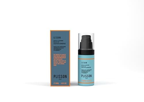 Plisson - Huile à Barbe aux 6 Huiles, Enrichie à la Vitamine E Naturelle - 99% d’Ingrédients d’Origine Naturelle - Fabrication Française - 30 ml