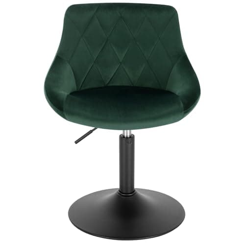 WOLTU Lot de 1 Tabouret de comptoir réglable en Hauteur et pivotante,Tabouret de bistrot en Velours Structure métallique, Hauteur Réglable de 38-49.5cm, Vert Foncé, BH242dgn-1