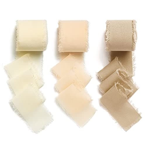 AOKSUNOVA 38mm ruban mousseline ruban cadeau mariage Large ruban ruban tissu pour baptême et anniversaire cadeaux