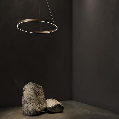 Suspension Design, Lustre LED, Style Moderne, rond, Armature en Métal couleur laiton, plafonnier en Métal en forme de cercle, pour le Salon K: 4000 lm 2200 230V IP 20