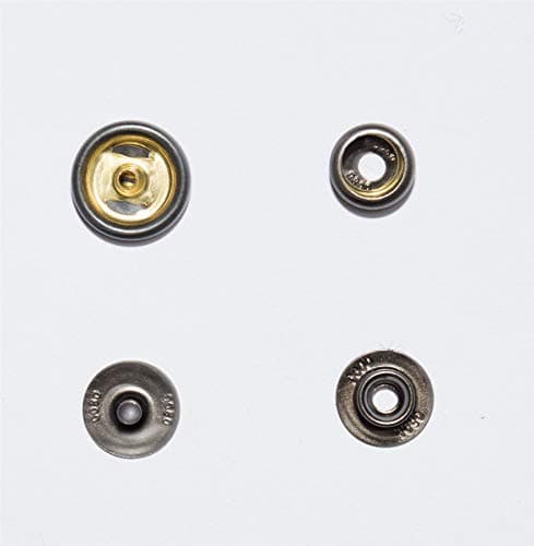 Walker and Hawkes - Boutons-pression de rechange - métal - pour vestes/gilets - 15 mm - lot de 10