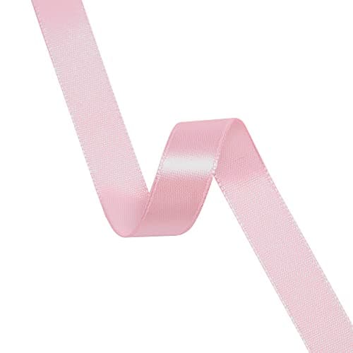 VATIN Ruban Satin 12mm x 25m côté unique face éclat satin Rose clair Ruban décoratif pour mariage, baptême et anniversaire