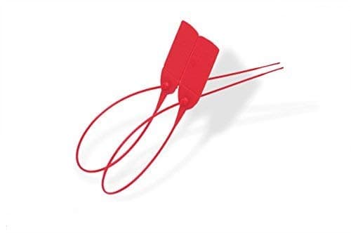 100 Scellé de sécurité pour porte de emergence. Largeur 400 mm. Couleur: Rouge. Matière: Polypropylène. Numérotation consécutive marquée à chaud
