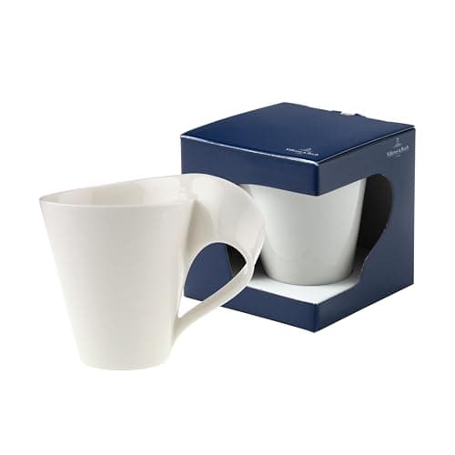 Villeroy & Boch - tasse à café NewWave avec anse, mug à anse moderne en porcelaine premium, compatible lave-vaisselle et micro-onde, blanc, 300 ml, 11,3 cm