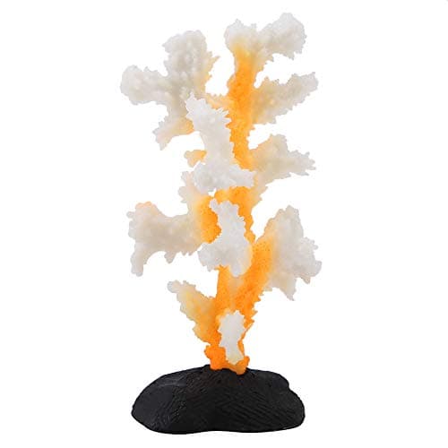 Smandy Corail Artificiel, Corail Lumineux de Silicone d'usine de Simulation pour la décoration de réservoir de Poissons Ornements d'aquarium(Jaune)