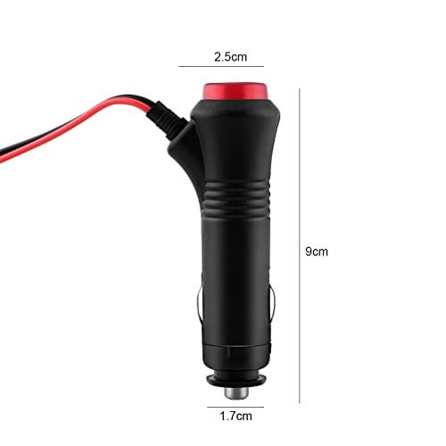 Qiilu 1.5m Mâle Voiture Allume-Cigare Plug, Socket Power Plug Adaptateur sur Arrêt Interrupteur Fusible 12 V 24 V