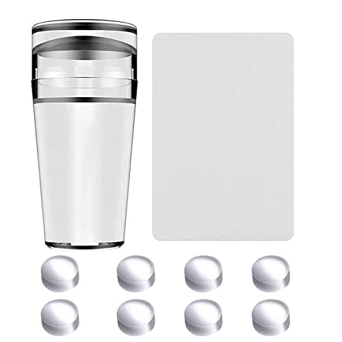 Lot de tampons à ongles 1 pièce - Tampons à ongles - Grattoir - Kit pour manucure française - 8 tampons - 1 grattoir - 1 tampon à ongles - Tampon à ongles - Gel