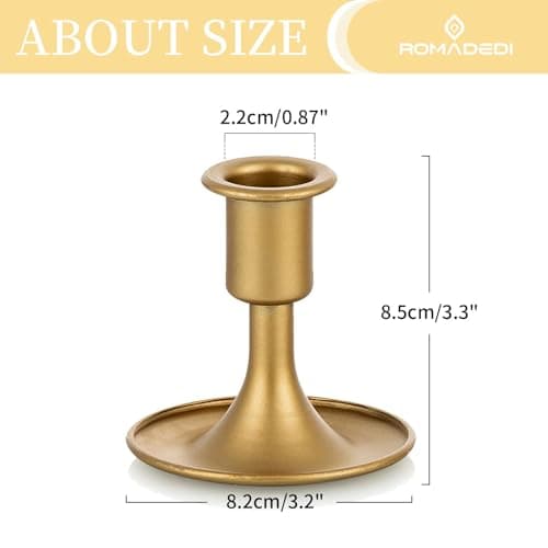 Romadedi Chandelier Bougeoir Doré Mariage - Lot de 24 Petite Bougeoirs Métal Décoratifs pour Bougie Coniques Noel Decoration Maison L’Avent Centre de Table Rétro