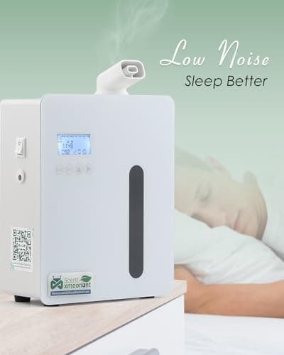 Mxmoonant Diffuseur d'Huiles Essentielles sans Eau, Mural, Couvrant 600-800m3, 300ml Bouteille d'huile, Contrôle d'Application&Timer, HVAC Connectable, pour Bureau, Magasin, Hotel