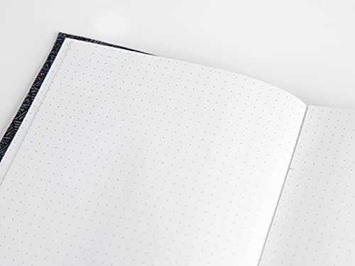 skaard Carnet de Notes | A5 | Papier Recyclé Pointillé | Cuir Vintage | Design Bleu | Rechargeable