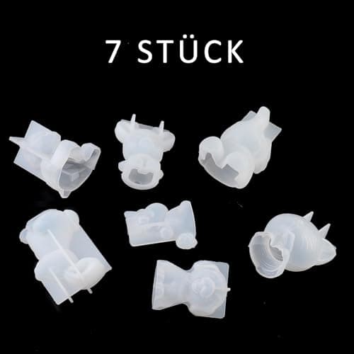 EPODA 7 PCS Moule en Resine Epoxy Animaux, Moules 3D Animaux en Silicone Resine pour DIY Moule Licorne, éléphant, ours, chien, lapin, Moule en résine époxy pour bureau, décoration d'intérieur