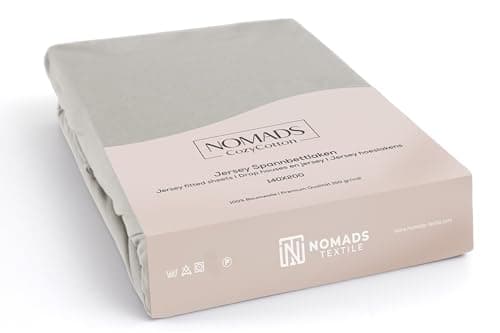 Nomads CozyCotton Drap-Housse en Jersey 140x200 cm Crème 100% Coton. Parure de lit Matelas et lit tapissier. Draps jusqu'à 30 cm. Draps Housses Doux adaptés Drap Housse 140x190 Certifié Oeko-Tex 100