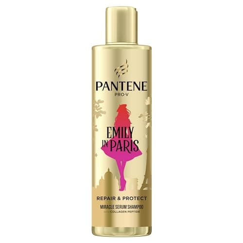 Pantene x Emily in Paris Repair & Protect Shampoing Sérum Édition Limitée 250ml. Nourrit les Cheveux Secs et Abîmés. Enrichi en Nutriments Pro-V et en Peptides de Collagène