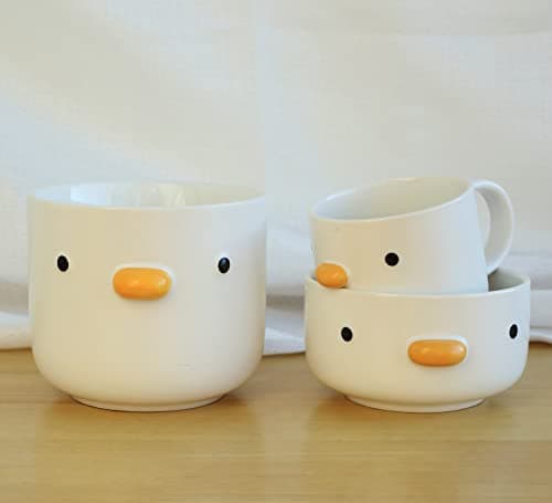 TULANDOT Mignonne Originale Tasse Ceramique & Tasse Canard & Tasse à Café & Tasse Poussins & Tasse à Cappuccino & 3D Duck Mug Canard,Meilleur Cadeau pour Les Amis. (650ml)