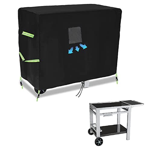 Housse de Protection pour Plancha,L125 x l 60 x h 80 cm,Desserte,Couverture de Protecion Barbecue,Bâche Imperméable en Polyester avec Élastique de Serrage,pour Plancha Desserte (Taille Moyen)