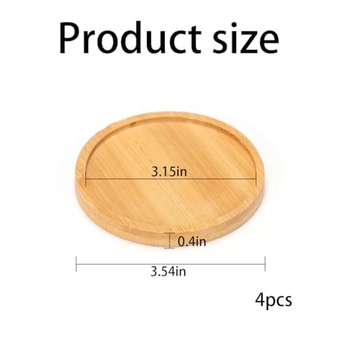 YOYEAH Lot de 4 assiettes en bois - Bougeoir et soucoupe en bois pour bougies - Plateau décoratif rond en bois pour assiettes à bougie - Bougeoir rond de qualité supérieure