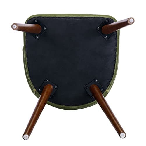 chairus Chaise Cuisine en Velours Lot de 4 Chaises de Salle à Manger Capitonné avec Pieds en Bois Modern Chaise de Chambre (Vert-4(Velours))