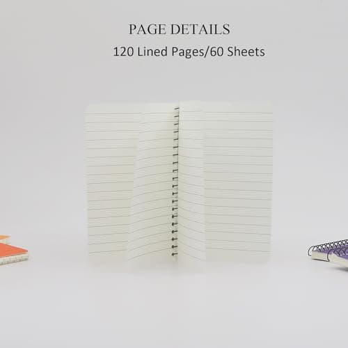 Quanerba Lot de 4 petits carnets à spirale 7,6 x 12,7 cm A7 (7,6 x 12,7 cm) pour la maison, le bureau et l'école | 60 feuilles/120 pages, noir