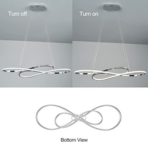 Suspension LED Lampe à Suspension Table à Manger Luminaire à Suspension en Aluminium Dimmable avec Télécommandée,Lustre Réglable en Hauteur, Éclairage pour bureau,salle à manger,restaurant,cuisine