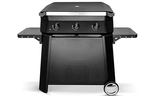 cozze Plancha de Cuisson à Gaz Haut de Gamme Cozze® - Puissance 7.5 kW, Surface de Cuisson 80x50 cm, Design Élégant, Allumage Électronique, Noir et Acier Inoxydable