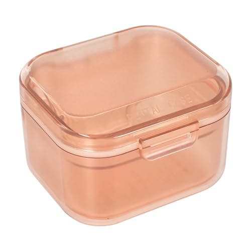 Disnace Boîtes à Conteneurs Dentaires, Boîte Pour Prothèses Dentaires, Boîte À Dentier Étui de Bain Rangement, Boite Appareil Dentaire avec Tamis, Boîte Orthodontique pour Appareil Dentaire (Orange)