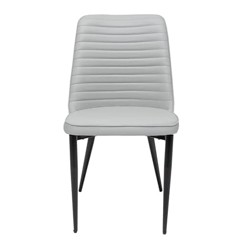 MINCETA Lot de 2 chaises de salle à manger, modernes, en cuir synthétique, avec dossier rembourré, pour cuisine, salle à manger, gris clair
