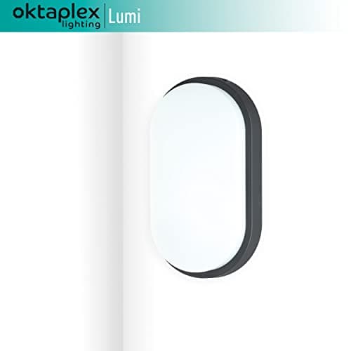 oktaplex lighting Lampe LED Éclairege de plafond pour sous-sol Lumi IP54-10W 800Lm 3000K - Luminaire Plafonnier LED extérieur et l'intérieur Oval