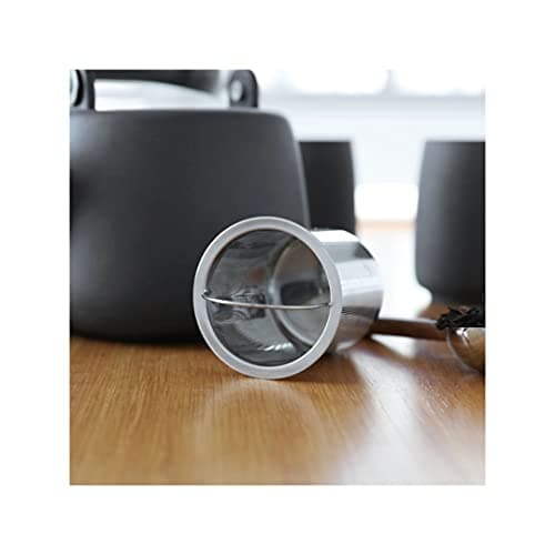 Théière en porcelaine avec poignée, infuseur en acier inoxydable, bec anti-gouttes, thé en vrac, thé à feuilles 1.2 L, noir mat