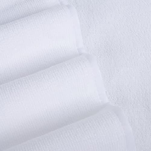 Polyte - 4 Serviettes de Bain en Microfibres - sèche Rapidement/ne Peluche Pas - Blanc - 145 x 76 cm