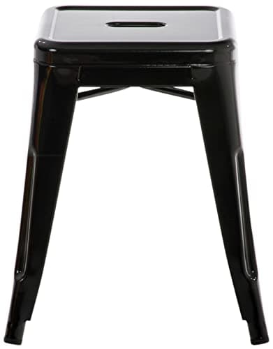 CLP Tabouret Armin I Tabouret métallique empilable et Facile d'entretien I Tabouret empilable pouvant Supporter jusqu'à 200 kg Couleur Noir