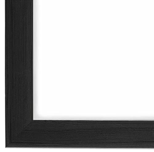 ByMoris Cadre Photo sur Mesure 50 x 66.5 cm en Pin Noir avec Verre Acrylique antireflet, Poster Affiche Puzzle Portrait Cadre Bois
