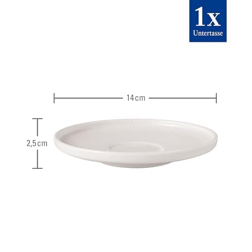 Villeroy & Boch - Sous-tasse à café Afina en porcelaine premium, sous-verre pour tasses à café, Fabriquée en Allemagne, compatible lave-vaisselle et micro-ondes, empilable, blanche