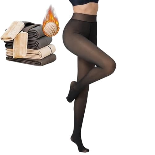 Collant Polaire Femme,éLasticité Legging Collant ,Collant Grande Taille,Collant Polaire Femme Effet Transparent Grande Taille S-M,L-XL,XXL Taille Leggings Femme Chaleureux (01-Noire Peau L/XL)