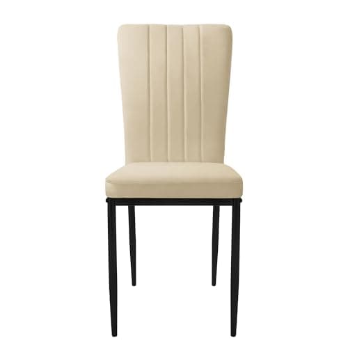 ML-Design Lot de 8 Chaises de Salle à Manger, Beige, en Velours Respirant et Doux, Fauteuil Design Moderne, Dossier Ergonomique, Assise Rembourrée avec Pieds en Métal, Chaise de Table, Salon, Cuisine