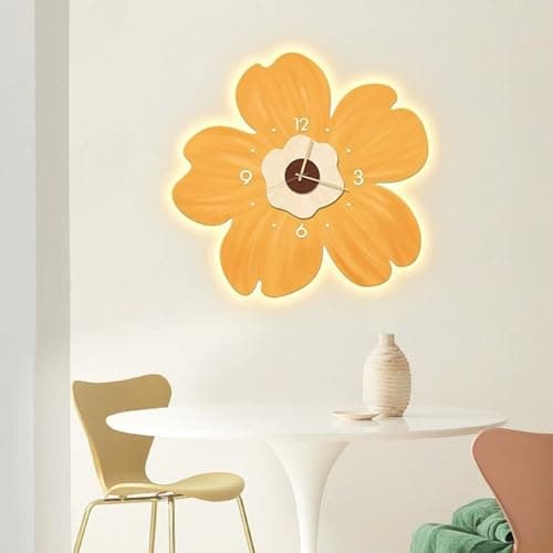 Ergocar Horloge Murale, Horloge Murale LED Décorative Art, Horloge Suspendue à Fleurs Moderne, Adaptée Au Salon, à La Chambre, Au Bureau, Au Bureau