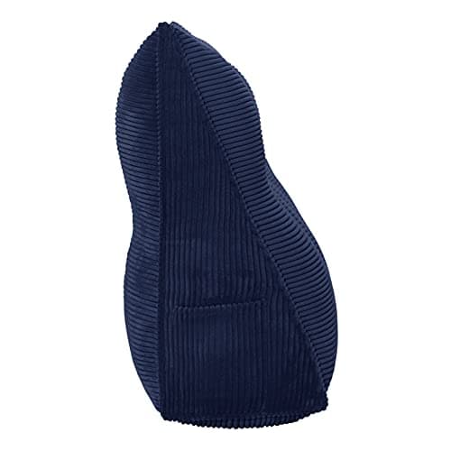 Johnear Coussin de Lecture pour lit ou canapé, Traversin Gros Coussin Dossier Corduroy,Oreiller Triangulaire Coussin Coin, tête de lit,Coussin pour Lombaire Jambe, cale Dos Plage, Bleu foncé 160cm