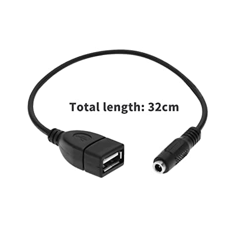 ECSiNG 2pcs Câble de Port USB Femelle vers DC 3.5x1.35mm Cordon de Charge d'alimentation DC 5V USB 2.0 Femelle à Cordon d'alimentation Femelle DC accessoires Électriques 28cm