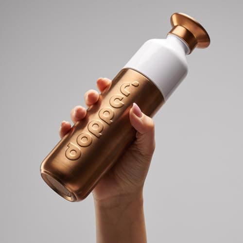 Dopper Steel Bouteille d'eau 800 ml - Gourde Inox - Bouteille Reutilisable sans BPA, acier inoxydable 18/8, anti-fuite - Gourde Metal de sport pour le sport, le plein air et le bureau