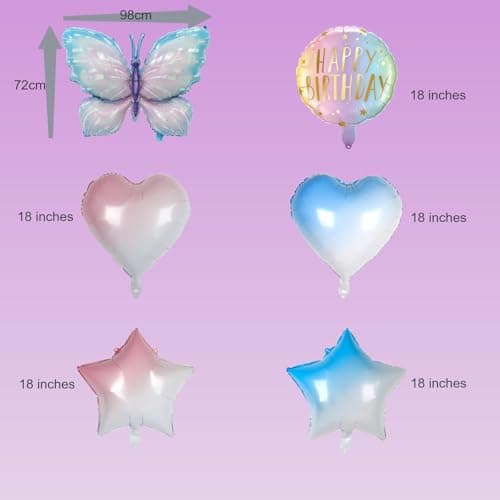 LIANRISES Ballon 9 Ans Decoration Anniversaire Papillon Ballon Papillon 9 Ans Ballon Ansniversaire 9 Ans Décoration Anniversaire Deco Anniversaire 9 Ans
