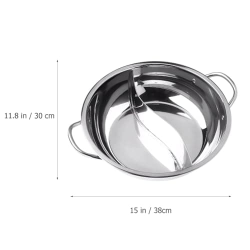 MAGICLULU 1 Pc marmite en acier inoxydable hot pot pot avec diviseur marmite chinoise fondue chinoise pot en acier inoxydable marmite à gaz batterie de cuisine électrique poêle