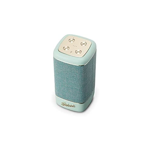 Roberts Enceinte Bluetooth Beacon 335 - Portable, Rechargeable, Autonomie 15h, Deux radiateurs de Basses passifs, Amplificateur de Basses, égaliseur, Appairage stéréo Bleu Ciel